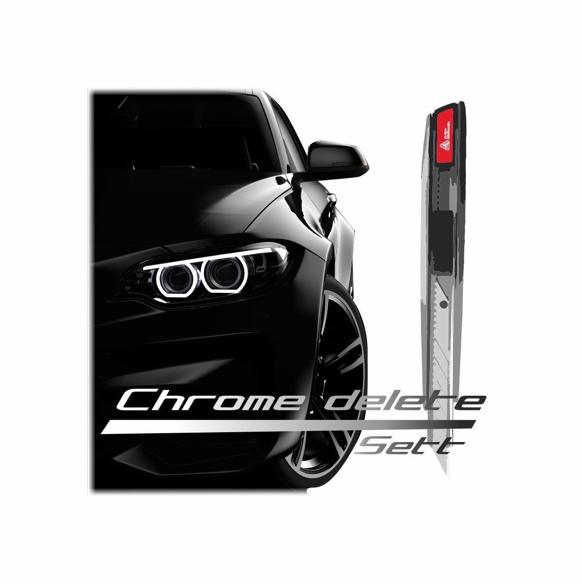 chrome delete sett til bil med kniv og skrape finn no