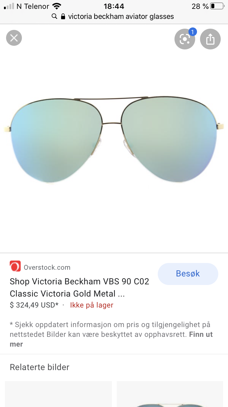 victoria beckham aviator solbriller | torget
