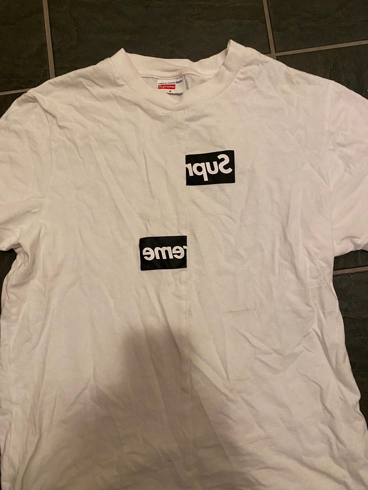 Supreme x CDG split box logo tee | FINN.no Supreme cdg bogo | FINN.no