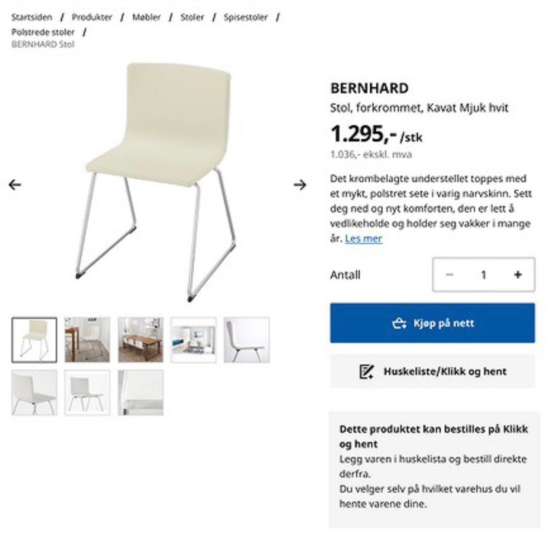 1stk IKEA Stol Bernhard Hvit Skinn | FINN.no 1stk IKEA Stol Bernhard Hvit Skinn | FINN.no