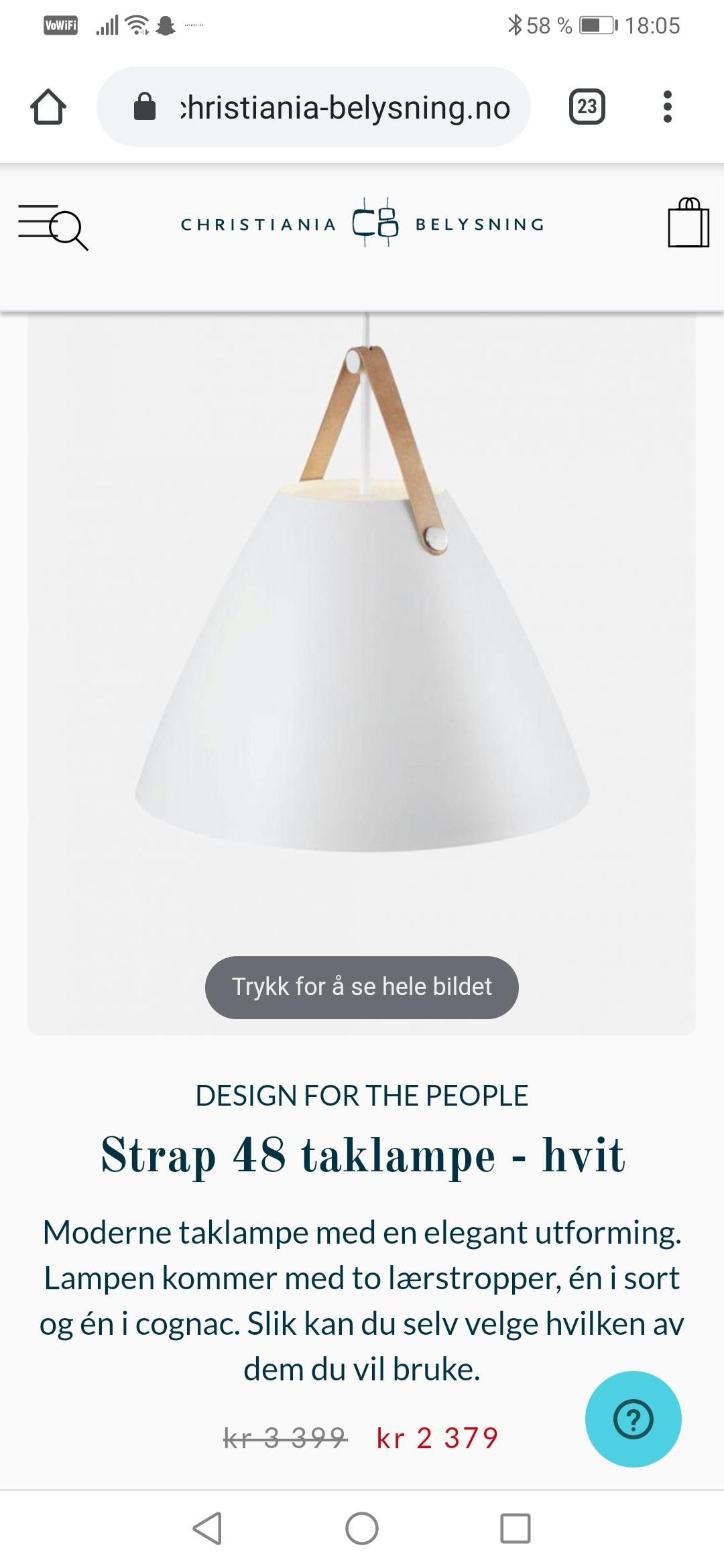 Strap 48 taklampe hvit | FINN.no Strap 48 taklampe hvit
