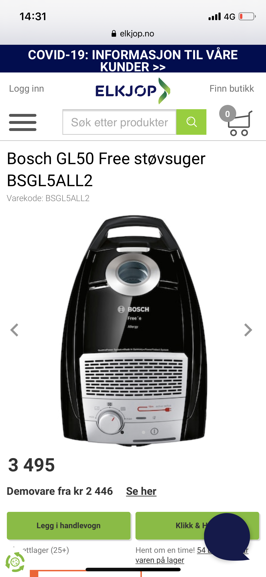 Allergy Kjøpe, selge og utveksle annonser gode tilbud og Bosch GL50 Free støvsuger BSGL5ALL2 Støvsuger og