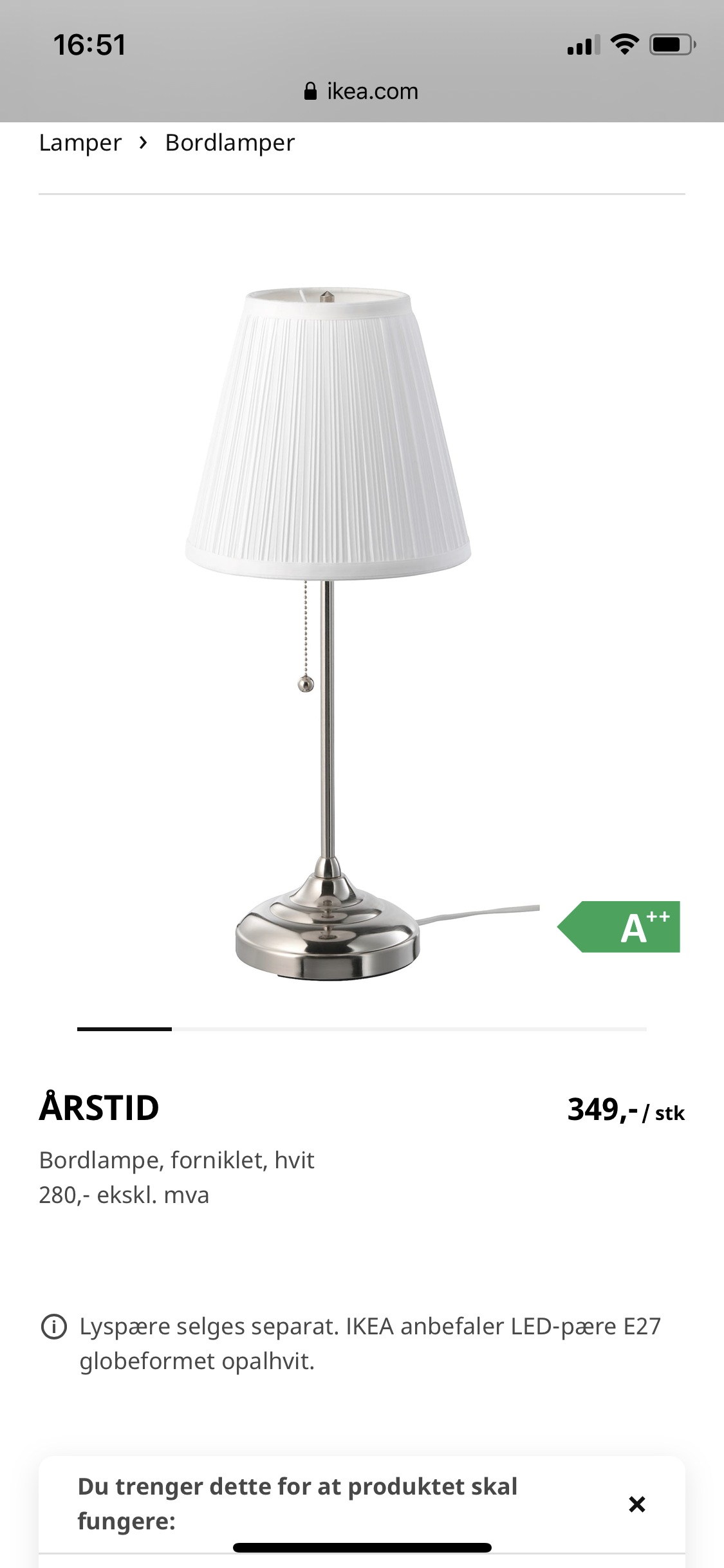 Bordlampe | FINN.no Brukt bord lampe fra IKEA 100 kr | FINN.no