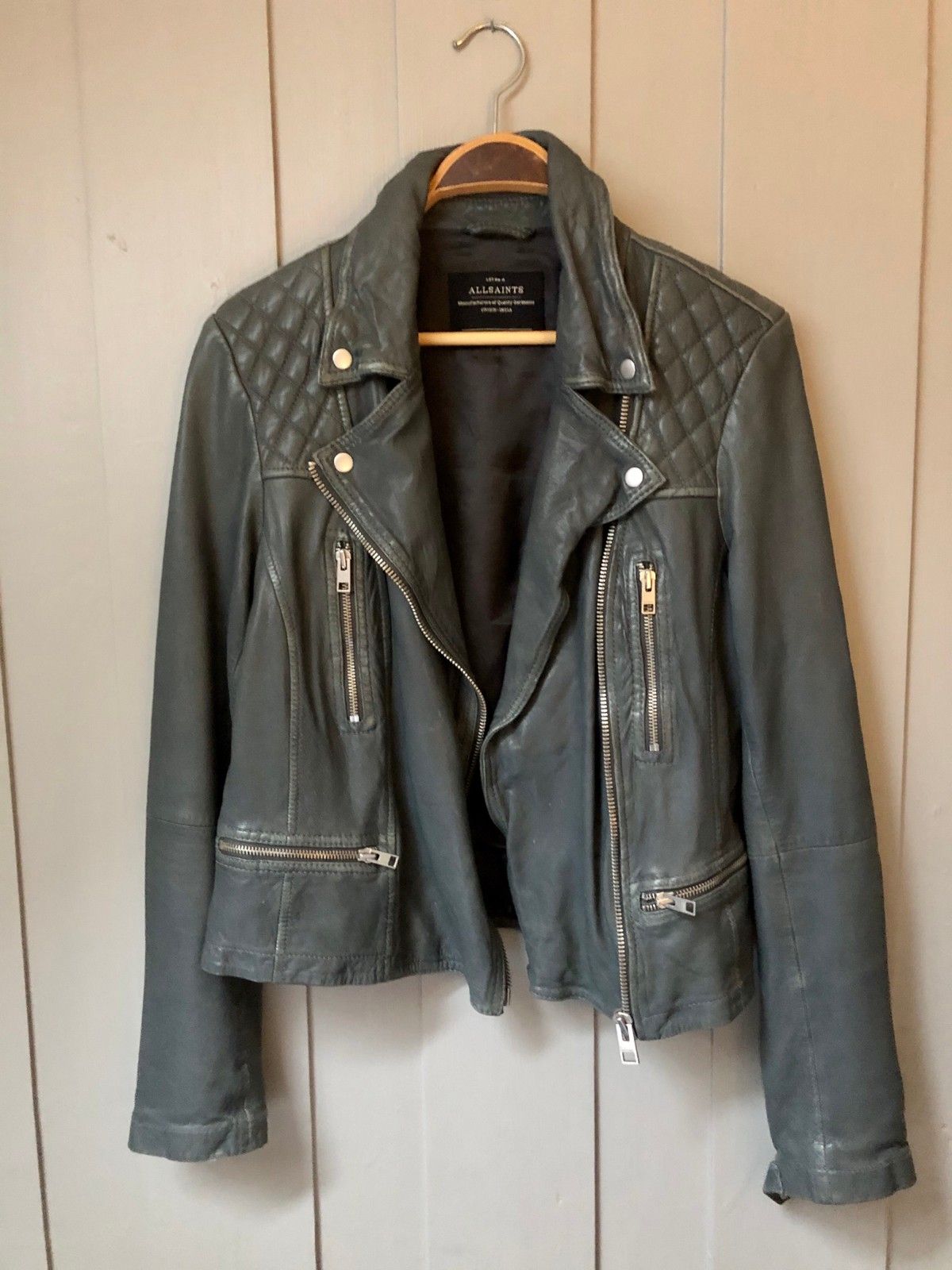 Allsaints grå skinnjakke | FINN.no Allsaints skinnjakke | FINN.no