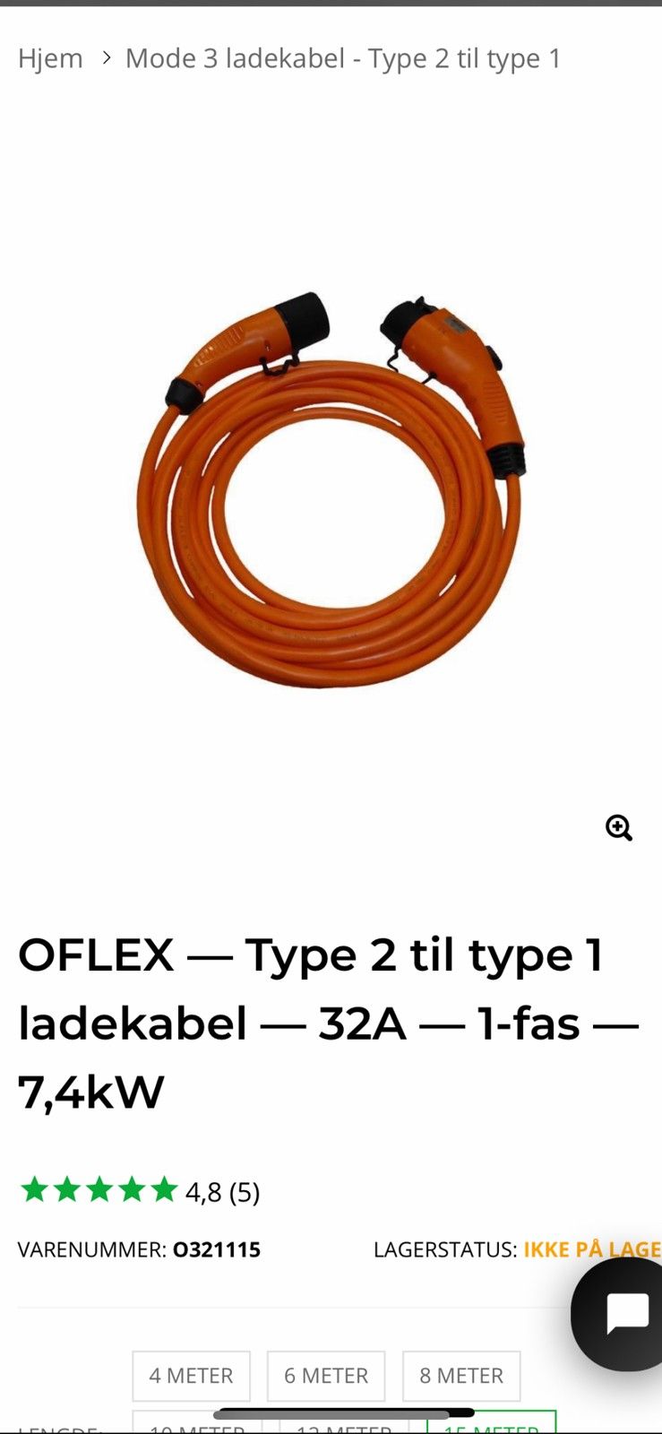Type Kjøpe, selge og utveksle annonser gode tilbud og OFLEX Type 2 til type 1 ladekabel 32A 1 fas