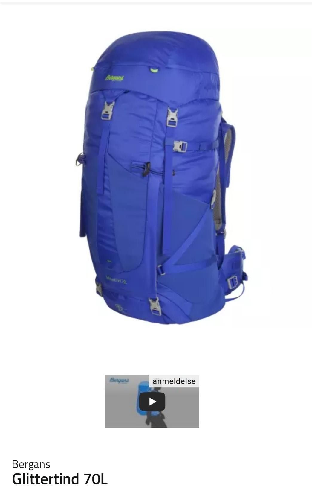 Bergans Glittertind sekk 70 l nesten ny. | FINN.no Bergans Glittertind sekk vant pris i USA | Bergans of Norway
