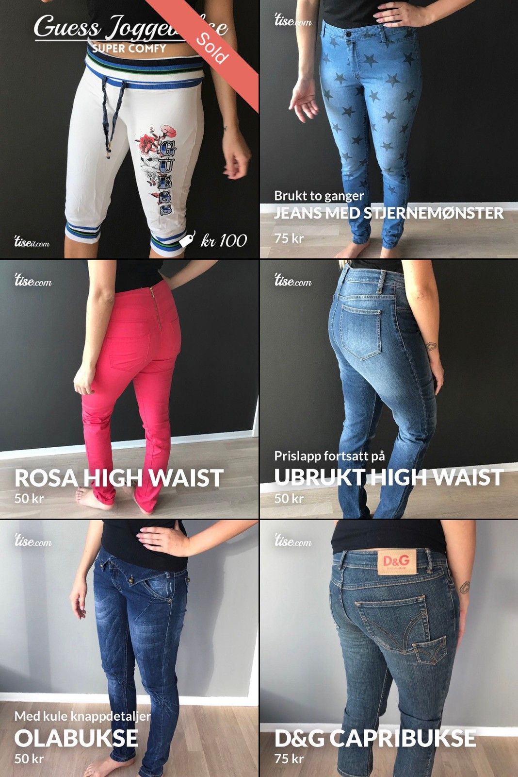 Lite bruktubrukte bukser (Jeans, joggebukser og Klær dame jeans olabukse bukse str 38 | FINN.no