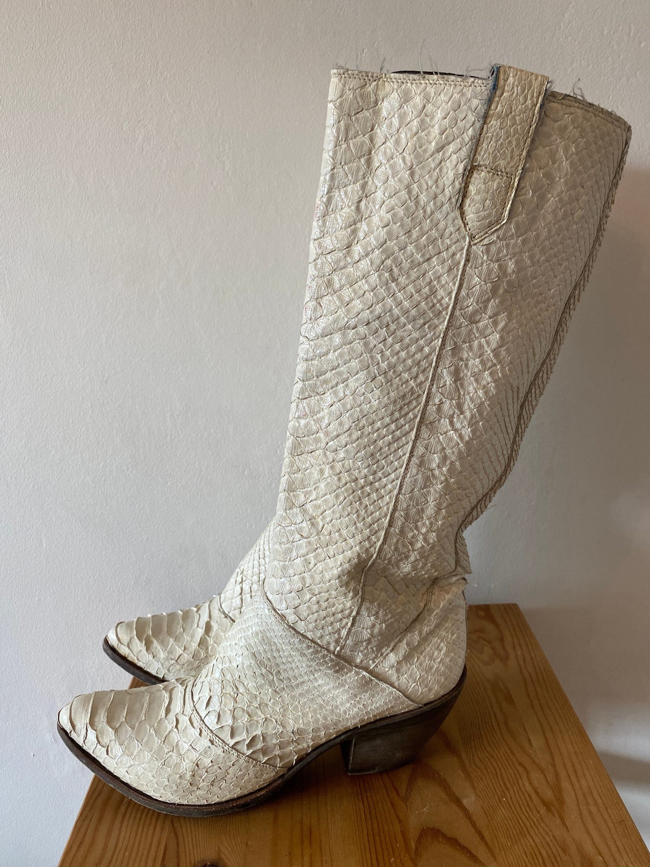 Gianni Barbato italienske beige skinn Str. 36 Vintage