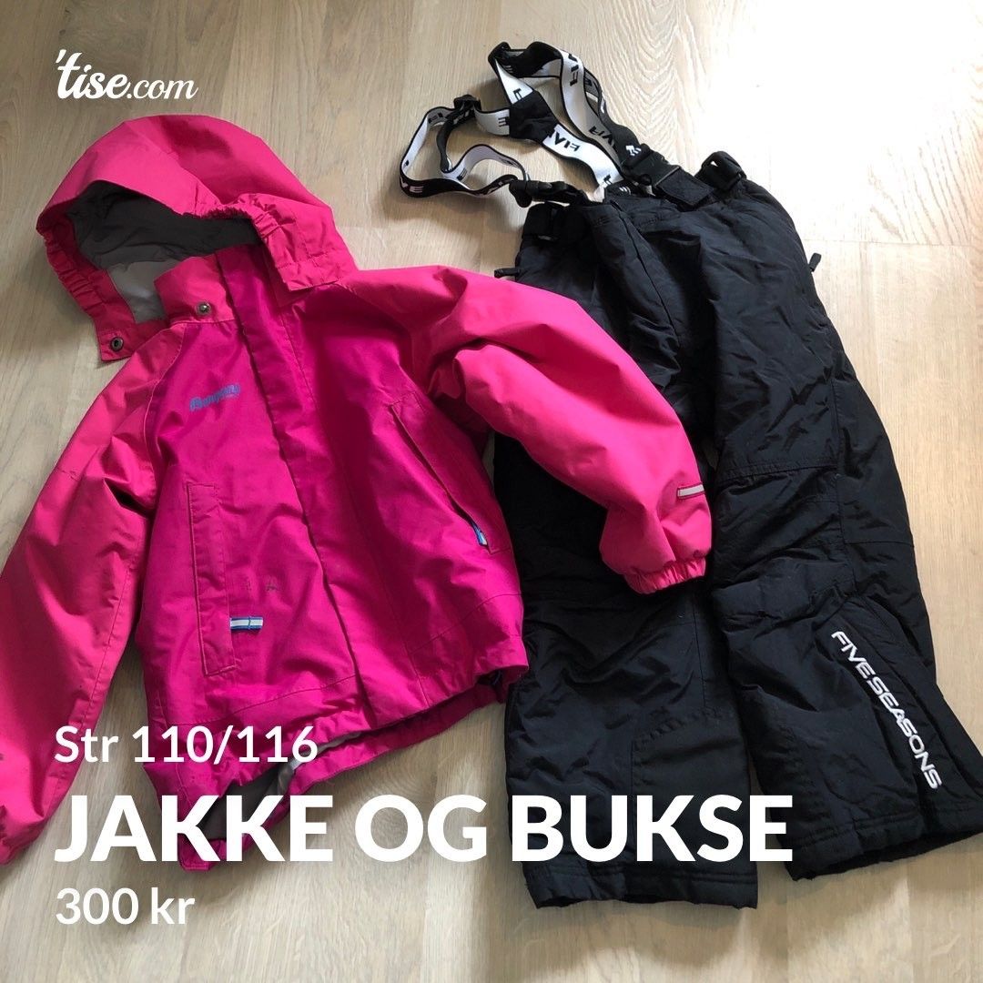 Jakke og bukse, i str 110116. Bergans og Five seasons | FINN.no Bergans jakke og bukse 116 | FINN.no