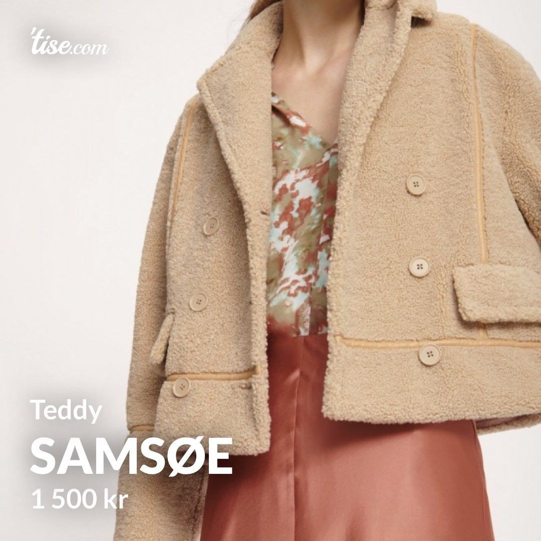 Samsøe Teddy jakke | FINN.no Teddy kåpe i svart, beige og rosa | FINN.no