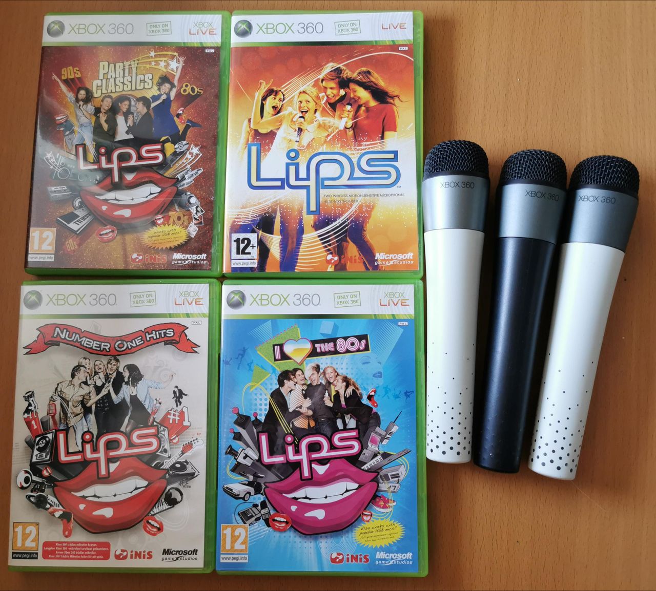 4 varianter av karaoke spillet Lips m3 microfoner (xbox 360 XBOX360 Lips med mikrofoner | FINN.no