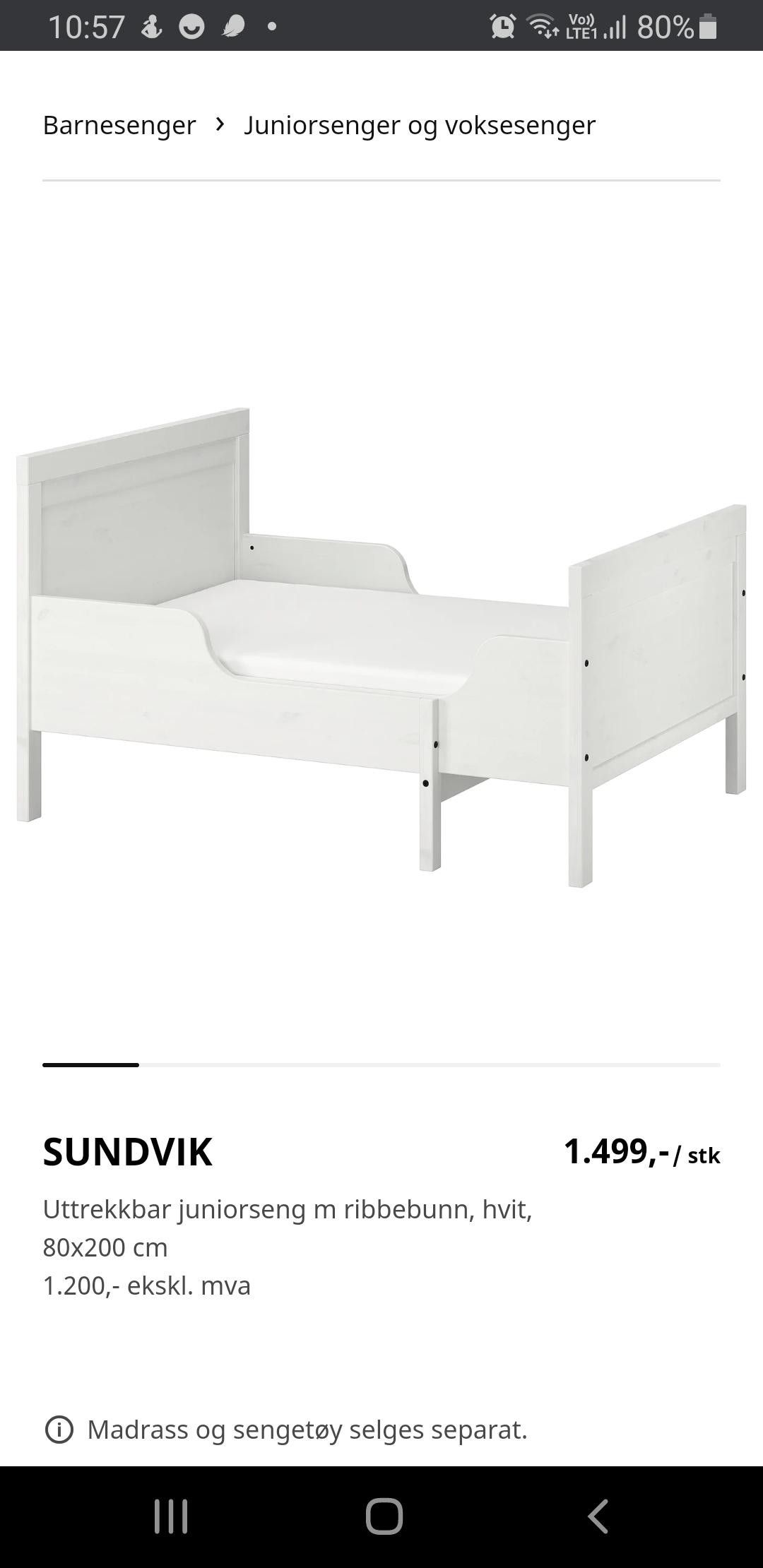 Sundvik vokseseng fra ikea med madrass. | FINN.no IKEA Sundvik barneseng | FINN.no