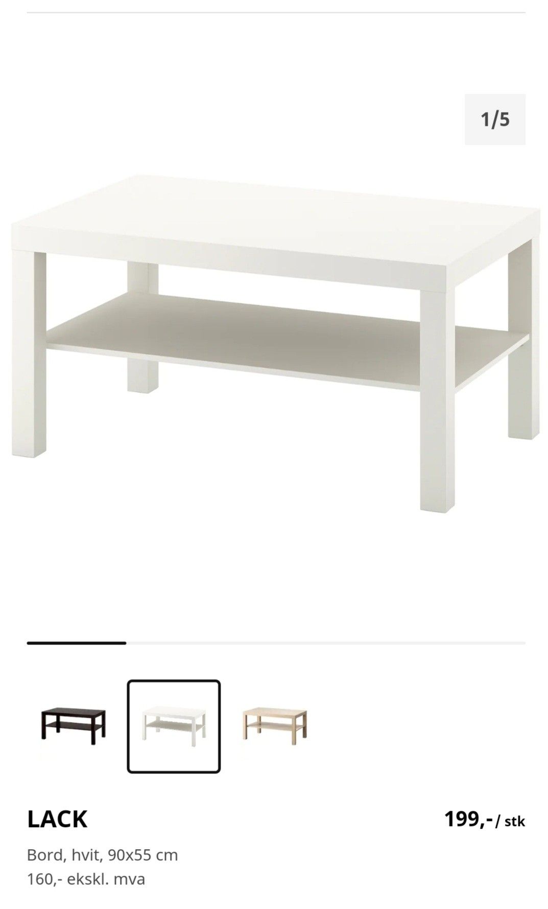 Lack Sofabord Hvit 90×55 cm | FINN.no Hvitt Lack sidebord fra IKEA selges | FINN.no