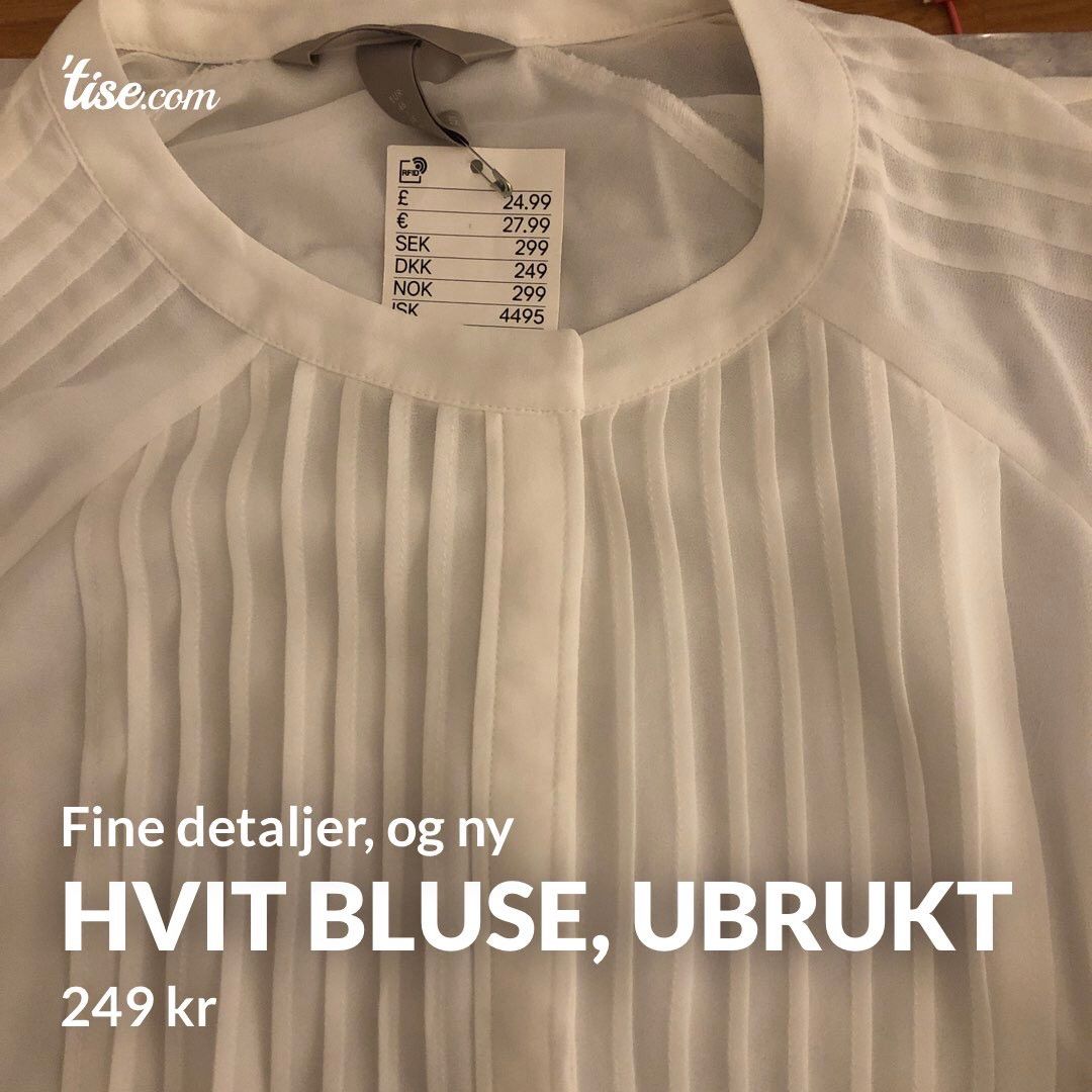 Hvit bluse, størrelse 46 (liten), helt ny og ubrukt | FINN.no Plus Fine bluse i str. XL (liten i størrelse) selges | FINN.no