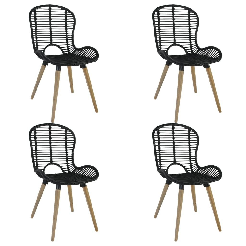 vidaXL Spisestoler 4 stk svart naturell rotting (246808 VidaXL Spisestoler 2 stk naturell rotting (244569) | FINN.no