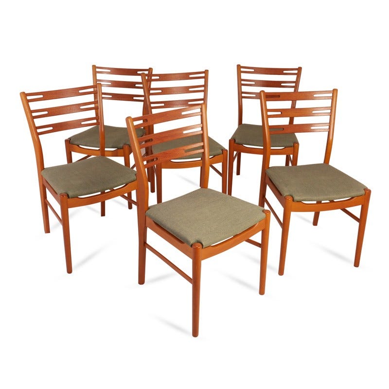 Della Spisestoler Vintage IKEA Fra 1960 tallet 6 Stk Teak Og B k della-spisestoler-vintage-ikea-fra-1960-tallet-6-stk-teak-og-b-k