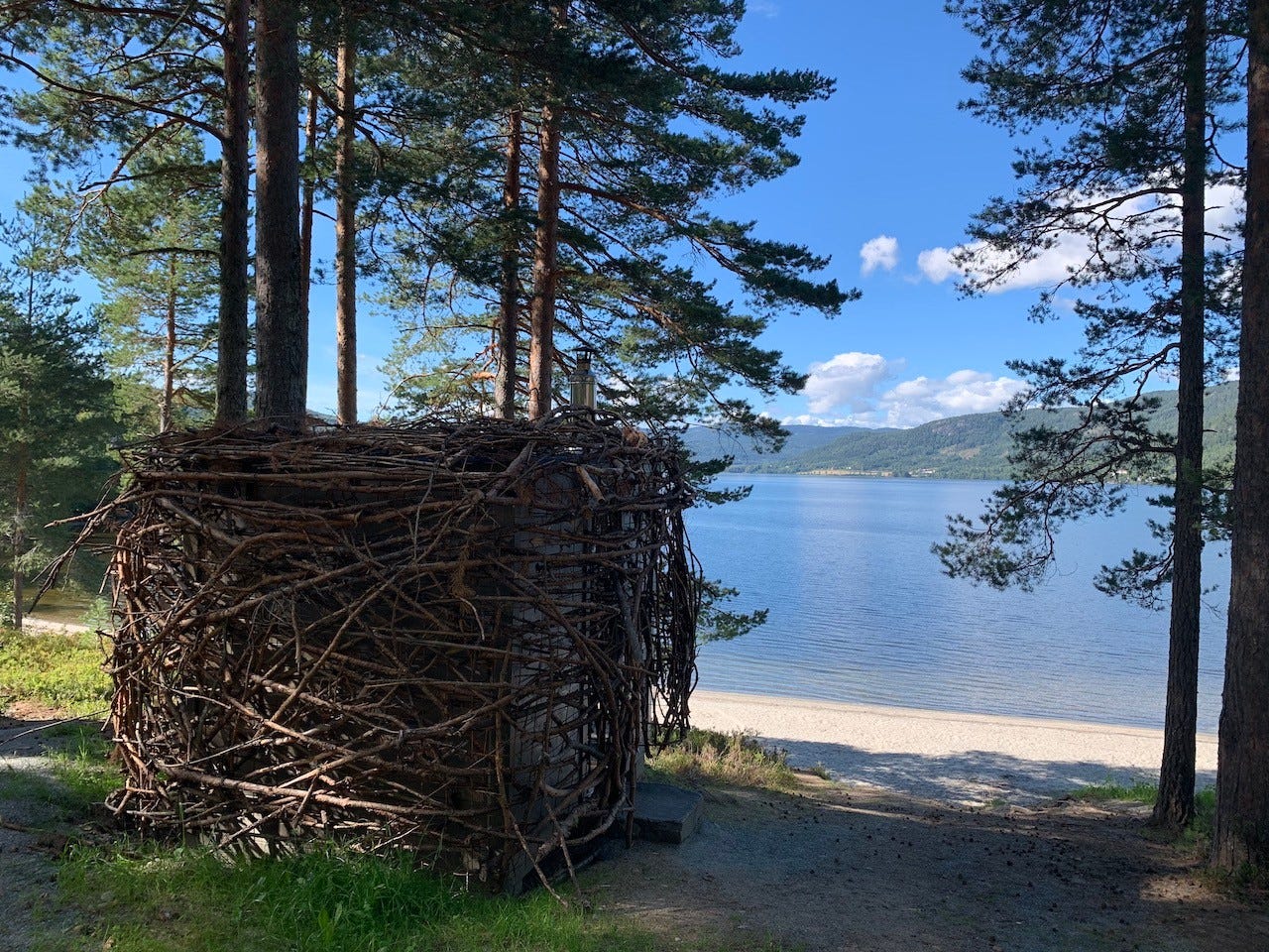 Badstua er kledd som et fuglereir :) Galleribilde