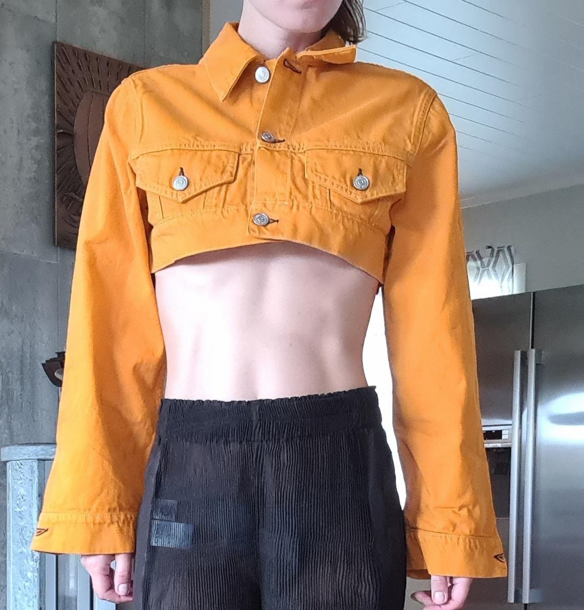 Ny Ganni crop denim jakke i str s | FINN.no