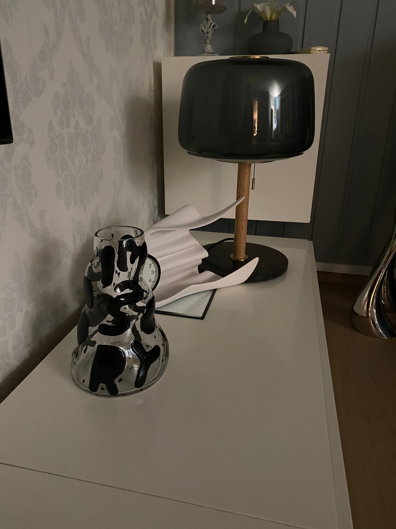 Ikea Art Event 2021 Stefan Marx Vase, Klart Glass/Svart