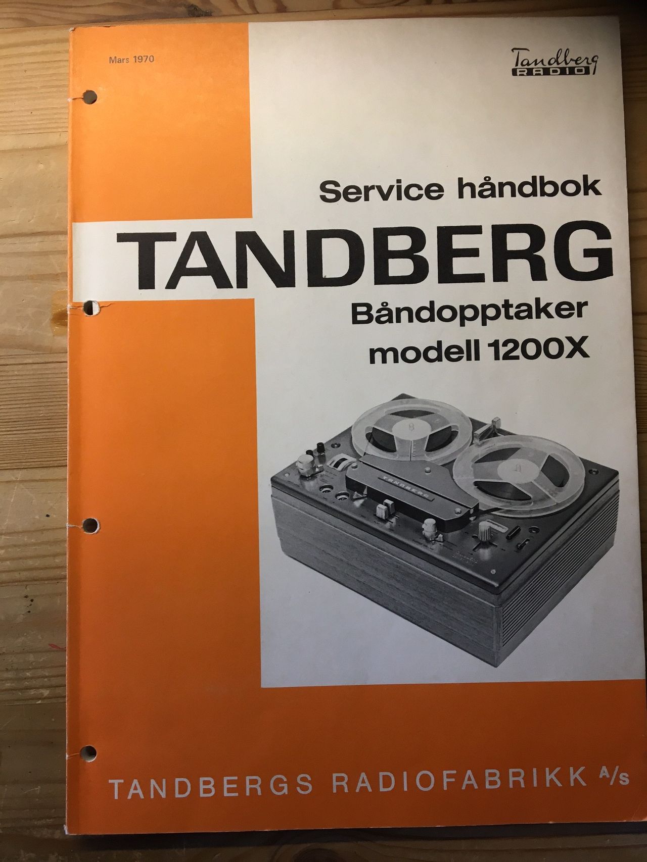 Tandberg Båndopptaker Modell 1200x Servicehåndbok Finnno