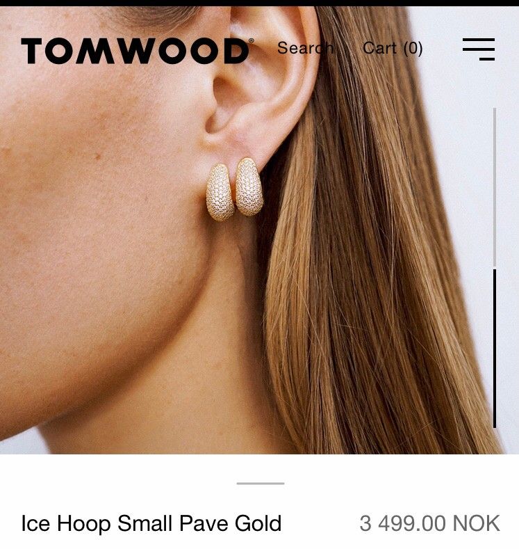 Tom wood ice hoop small pave gold | FINN torget