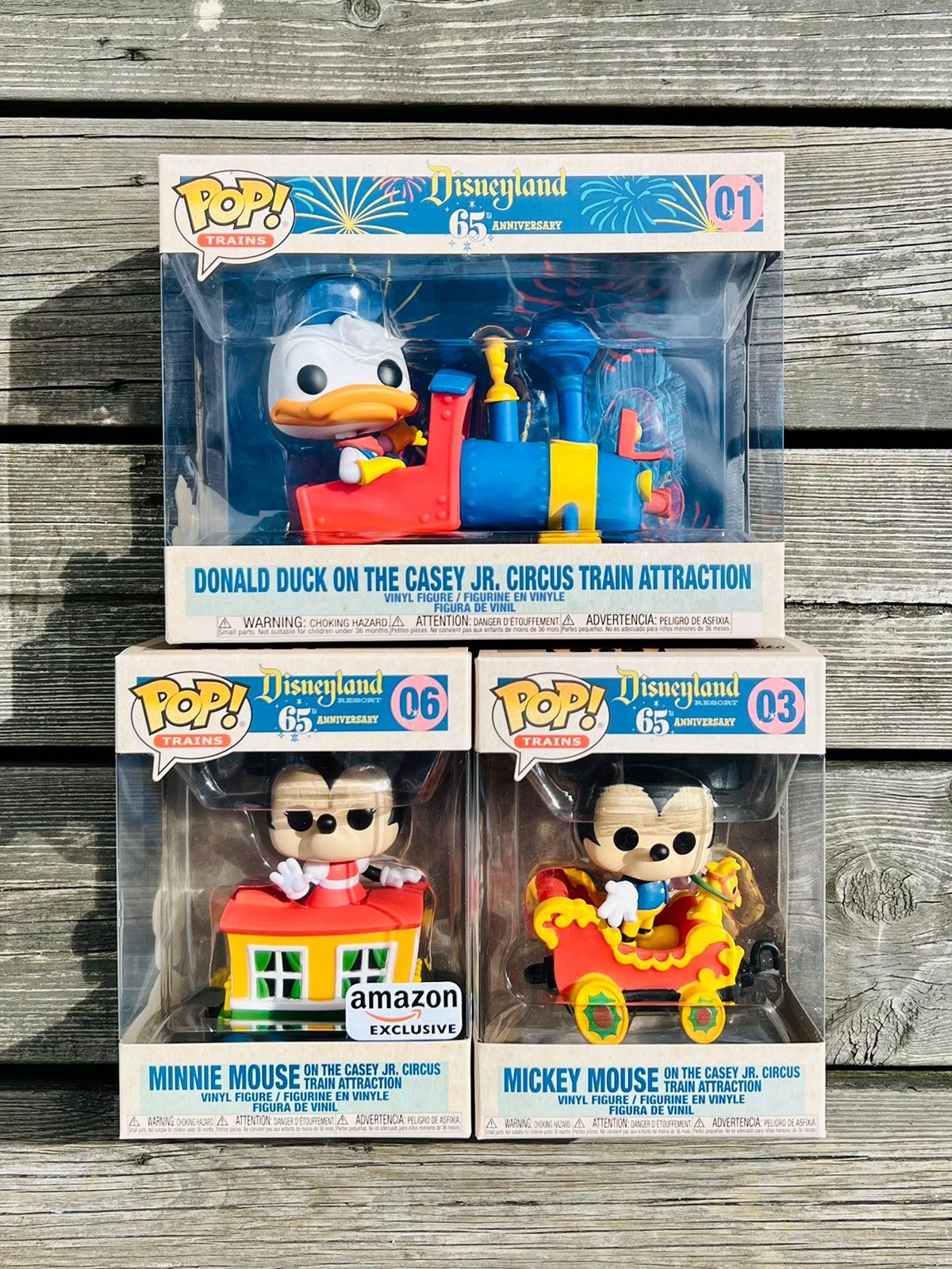 Funko POP Trains Disneyland 65th Anniversary Mickey Donald Minnie