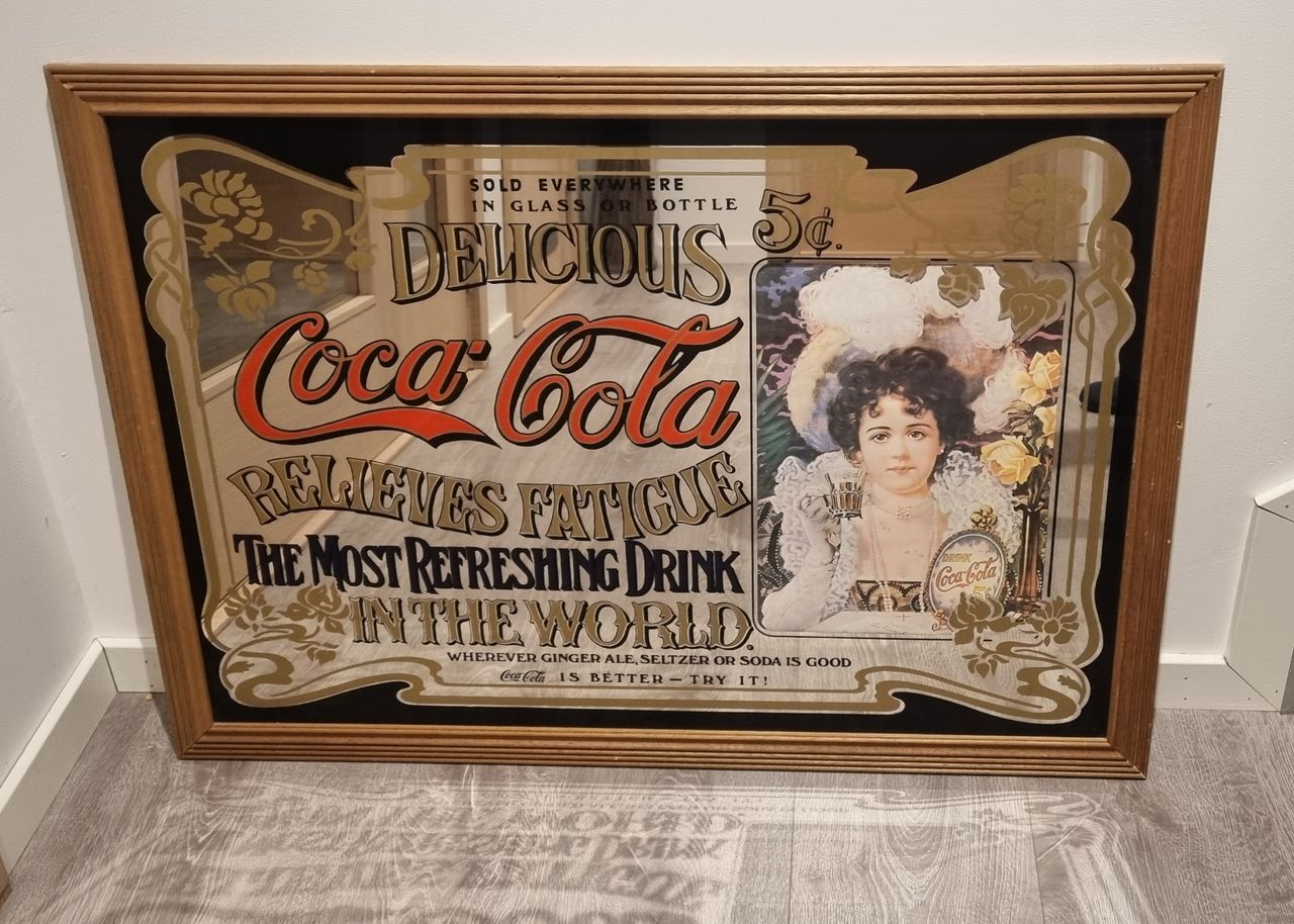 Coca-Cola speil reklame ramme vintage FINN torget