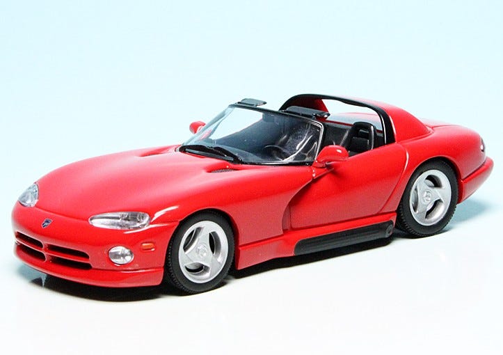 Miniature Dodge Viper Cabriolet Minichamps 1/43 - Jaune - Modèle Unique Personnalisé