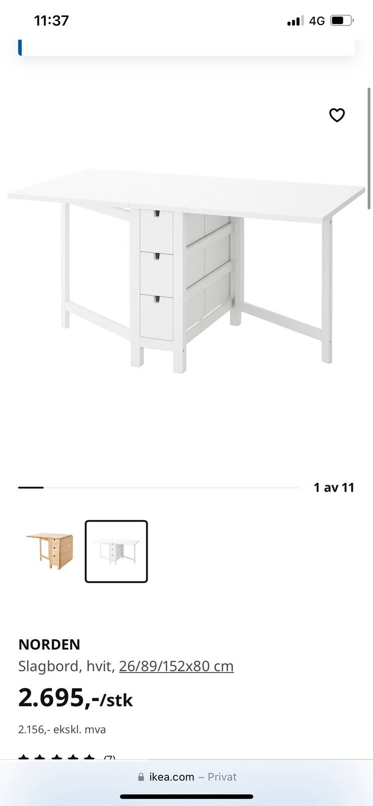 Ikea Norden Slagbord FINN