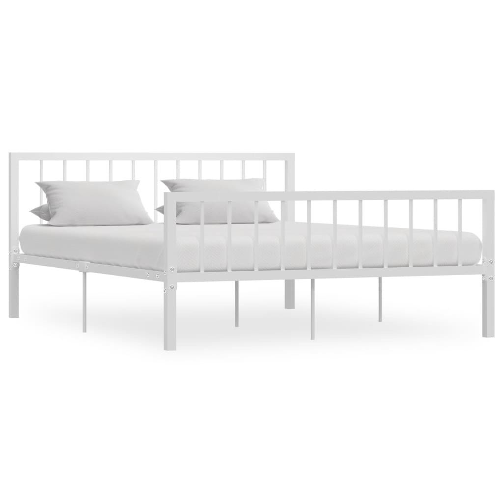 vidaxl-sengeramme-hvit-metall-160x200-cm-284566-finn-torget