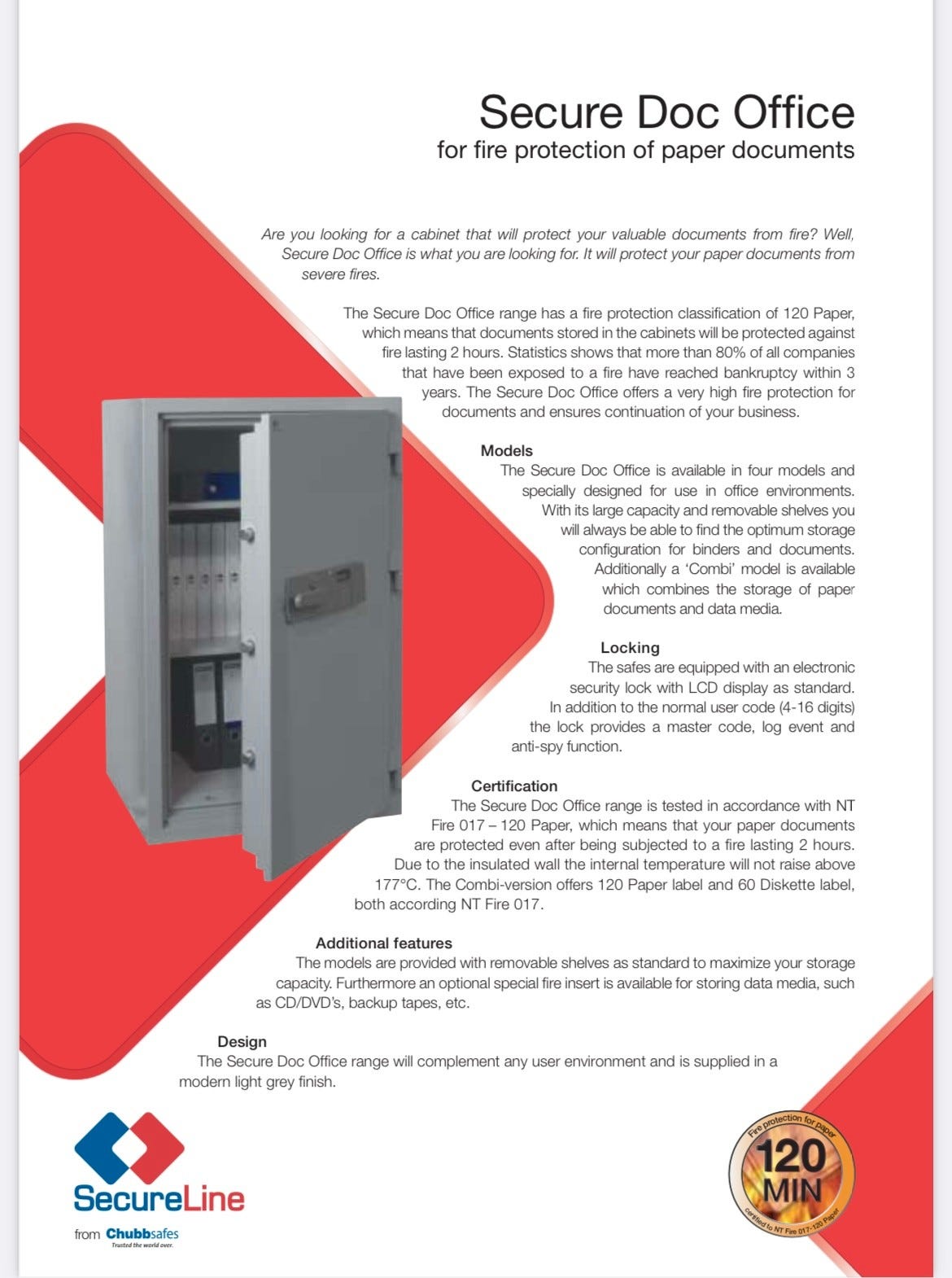 Brannsikker safe SecureLine SDO-120E selges | FINN-torget