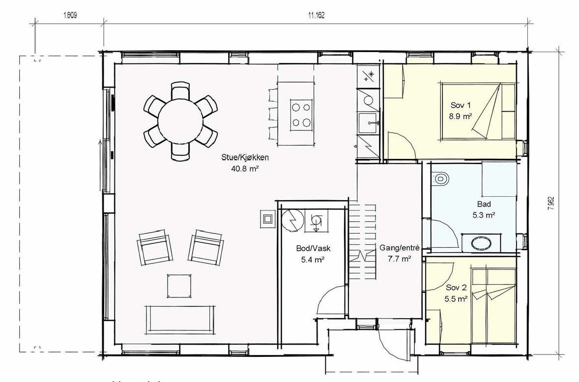 Plantegning 1. etg. Galleribilde