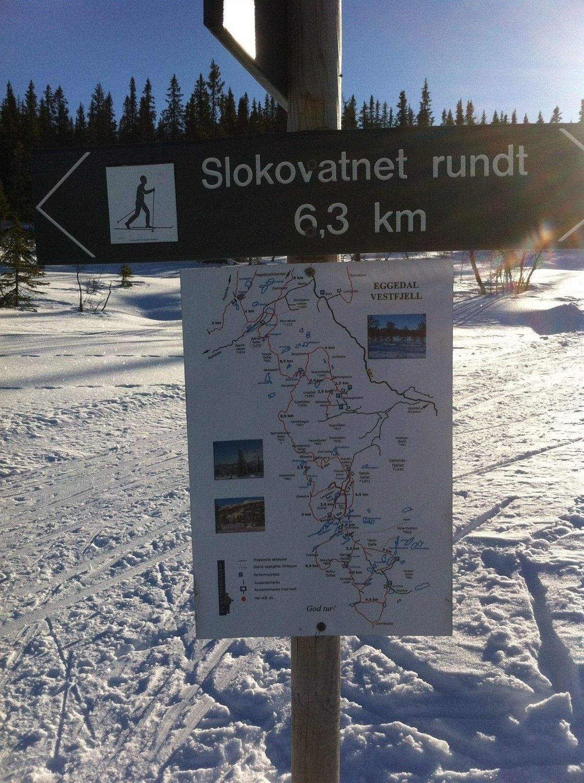 Slokovatnet rundt er en runde på 6,3 km, med terreng som passer for hele familien - også for de yngste og eldste. De som ønsker en lengre etappe kan suse ned til Haglebu, eller ta turen opp til de bare viddene. Galleribilde