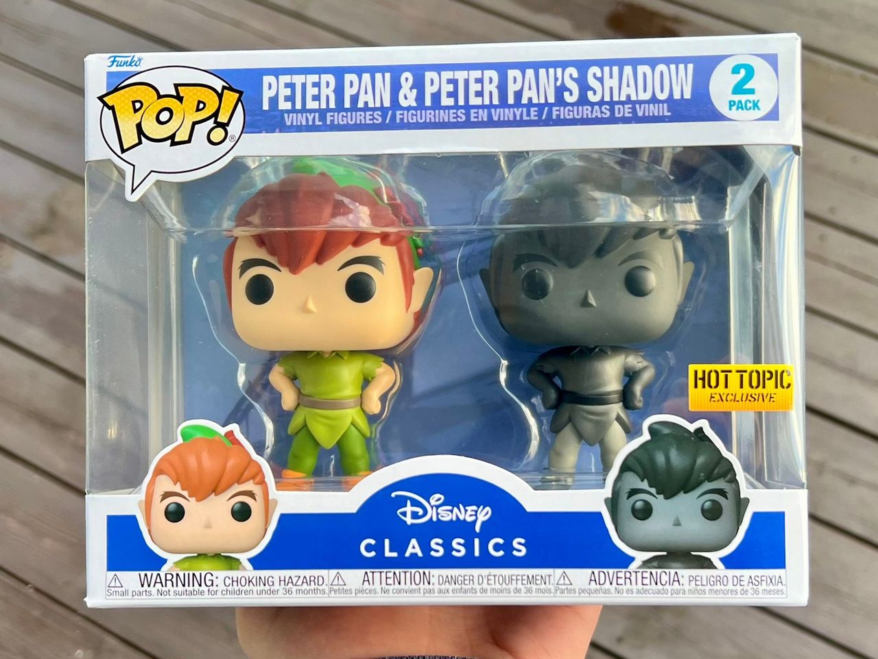 Funko Pop Peter Pan And Peter Pan's Shadow Hot Topic Exclusive 2 Pack 🔥