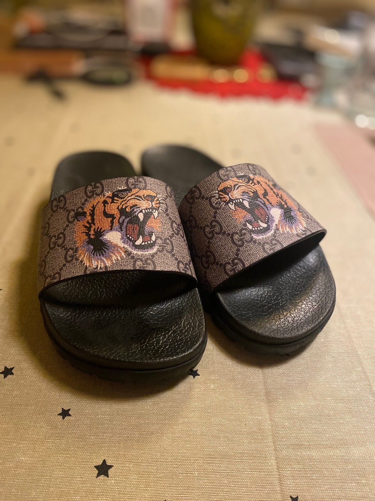 Gucci slides cheap tiger face