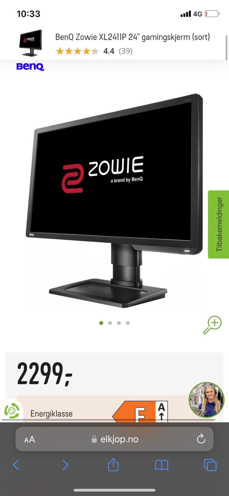 benq zowie xl2411p shopee