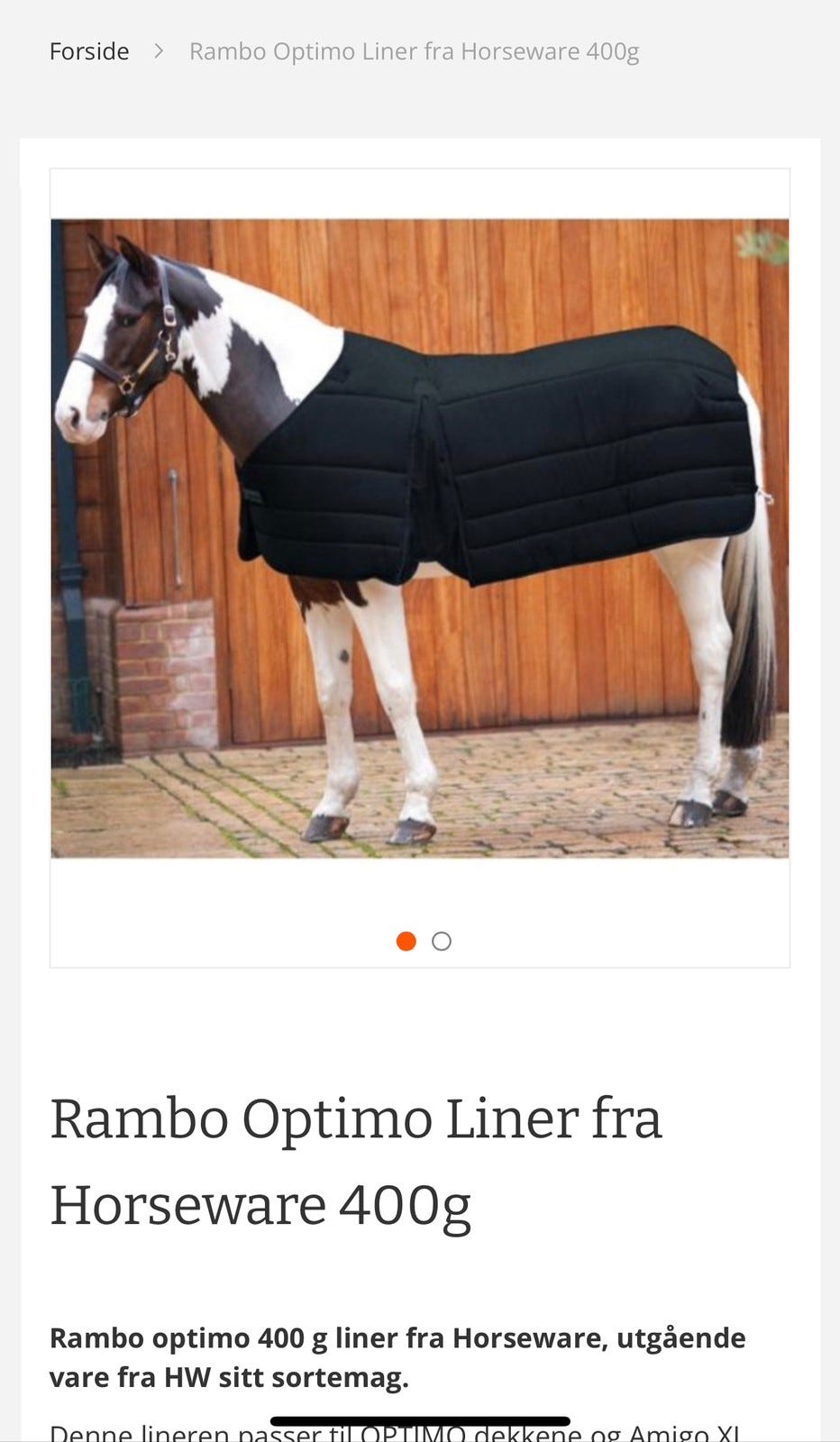 Horseware rambo optimo liner 400g FINN