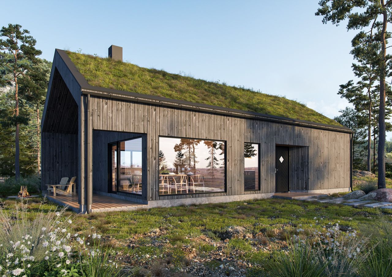 Nydelig hytte under bygging få meter fra skiløype – tomt 43 på Langedalsåsen/Solfonn!
