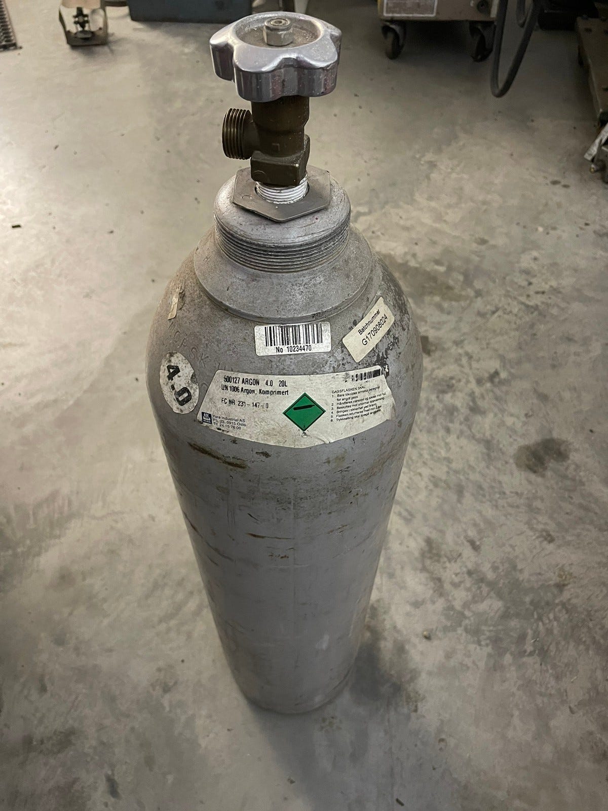 Argon flaske 20 liter Tom | FINN torget