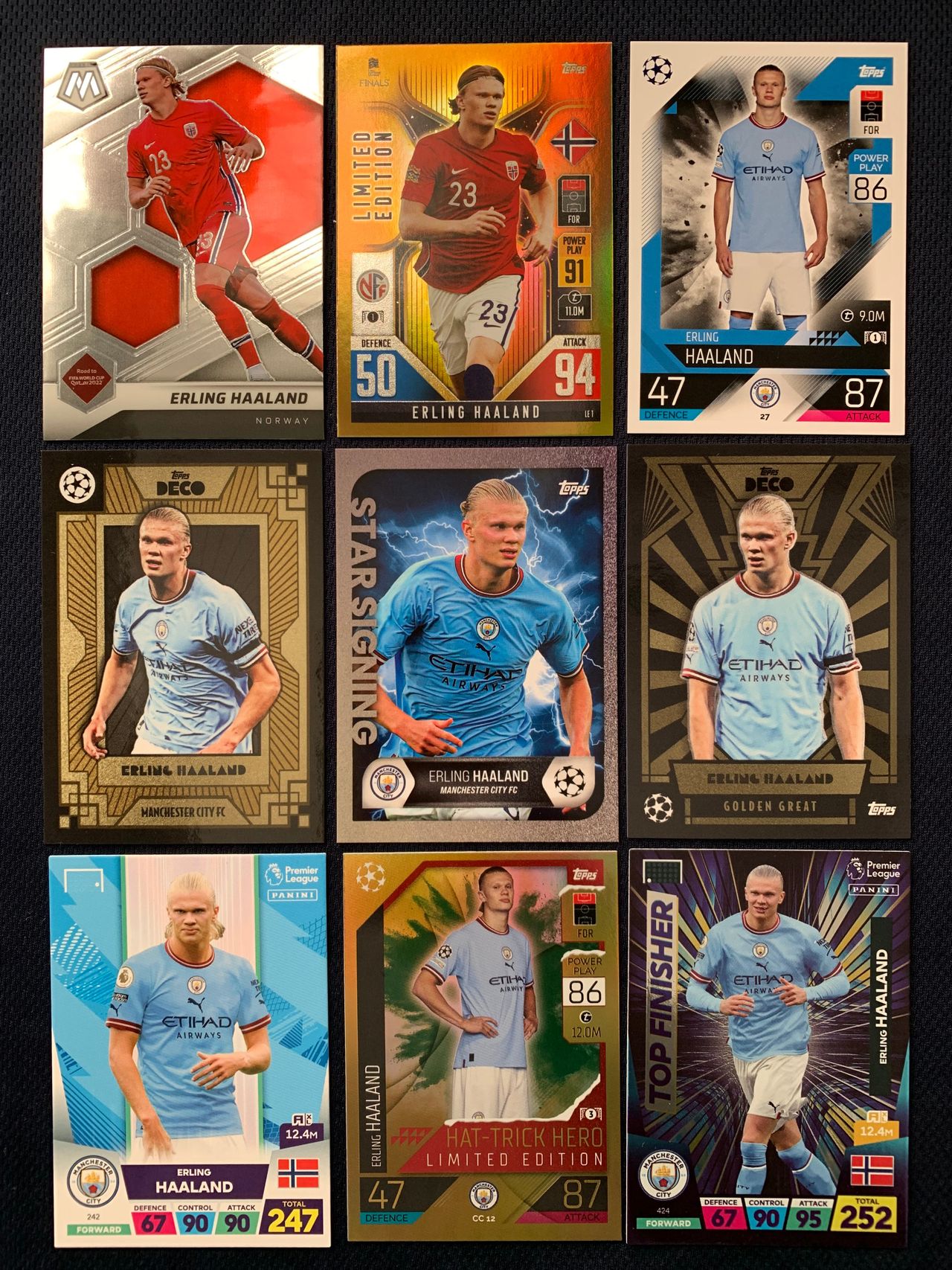 Erling Haaland Fotballkort Norge Og Manchester City Fra 50kr Stk 