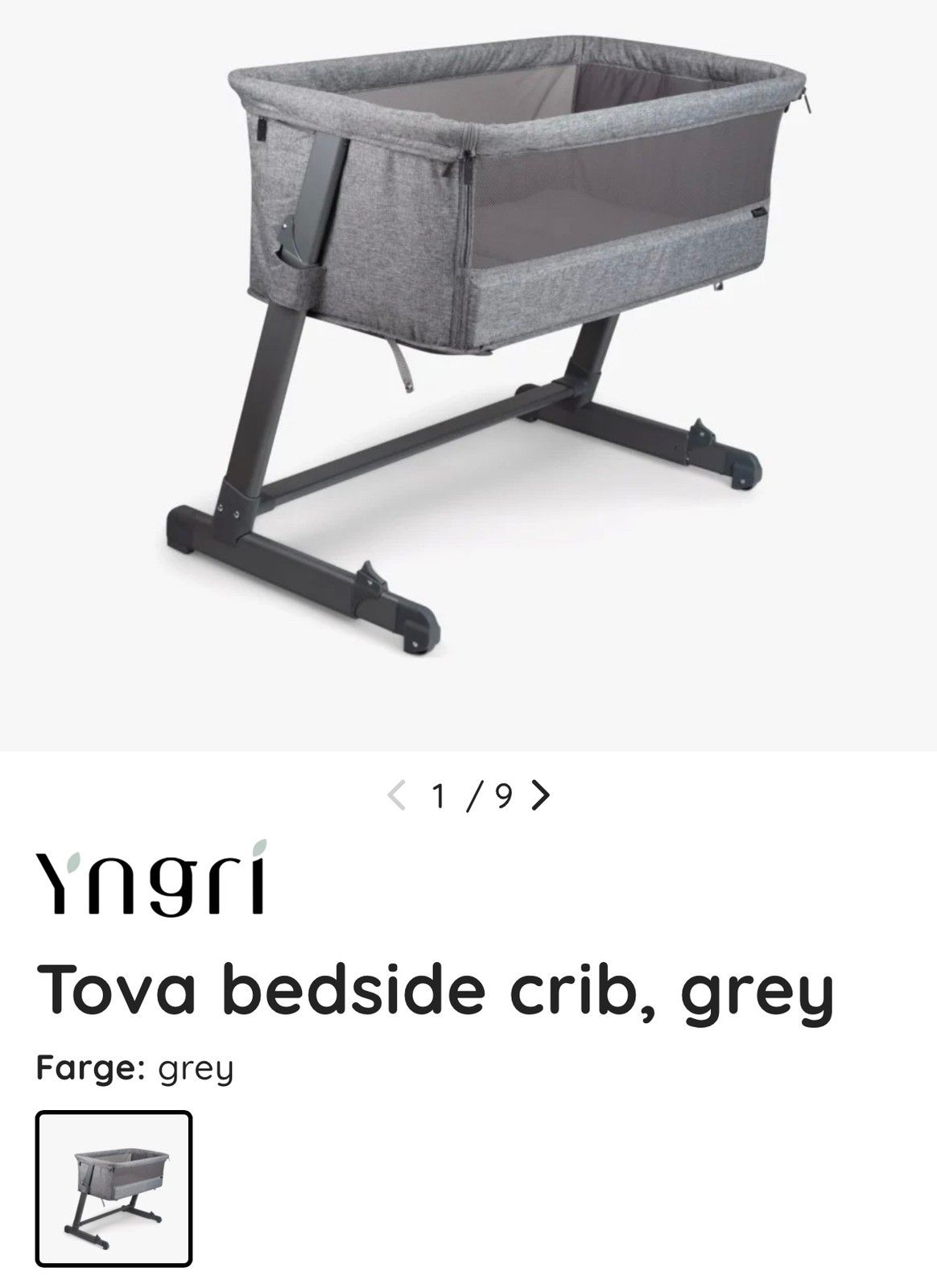 Yngri tova hot sale bedside crib