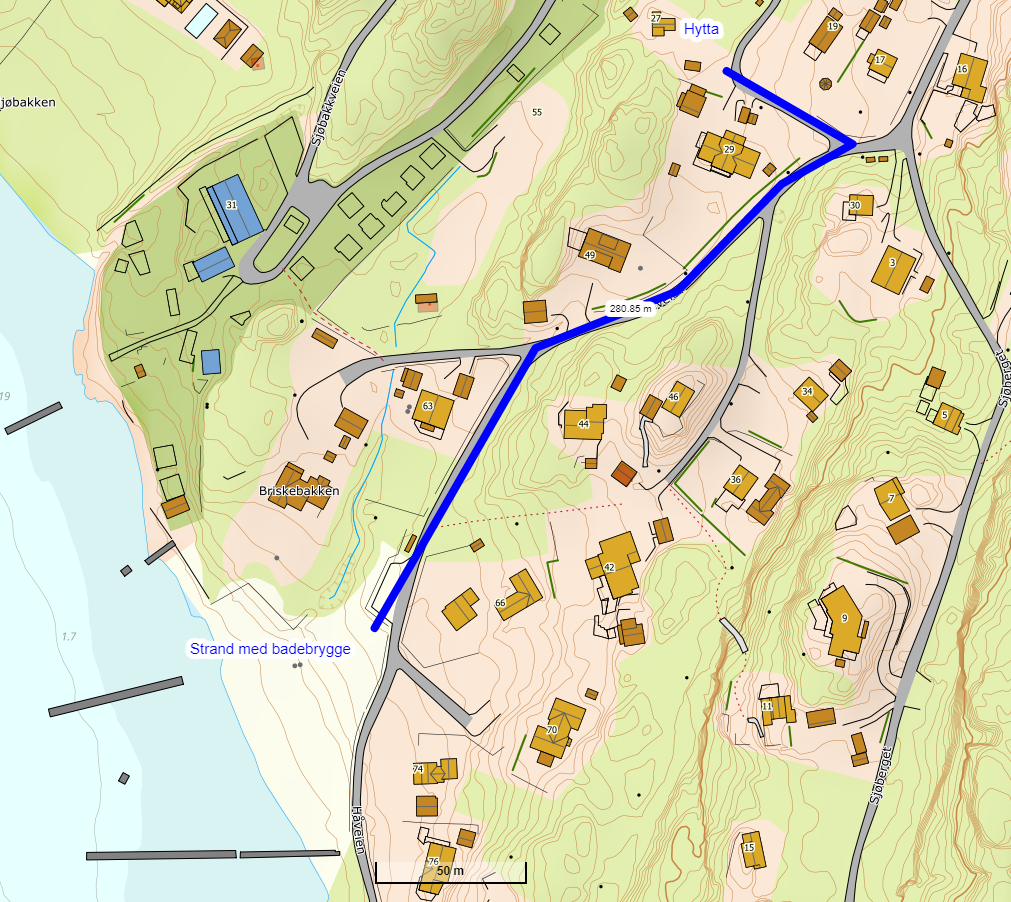 280 meter fra hytta til stranda Galleribilde