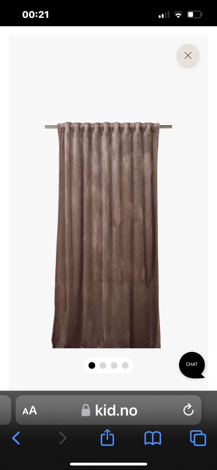 Velour gardin fra Kid - farge taupe | FINN-torget