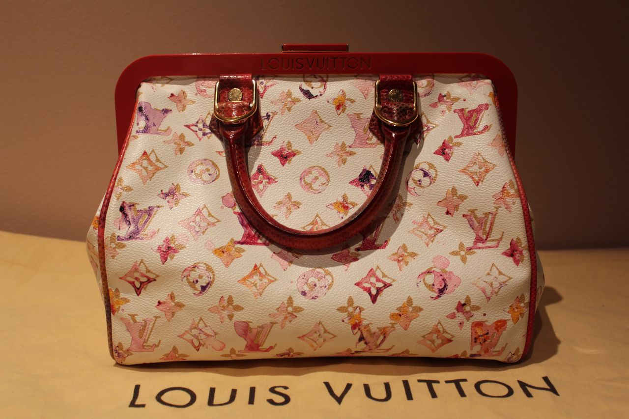 Louis Vuitton Richard Prince Watercolor Aquarelle Speedy 35 Monogram Satchel Bag Multi
