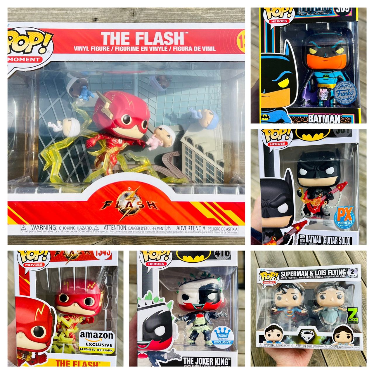 Funko Pop! Batman, Superman, The Flash, Joker & Harley Quinn // DC