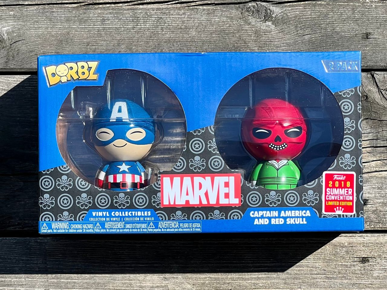 FUNKO POP ! DORBZ CAPTAIN AMERICA AND RED SKULL 2 PACK 2018 SUMMER