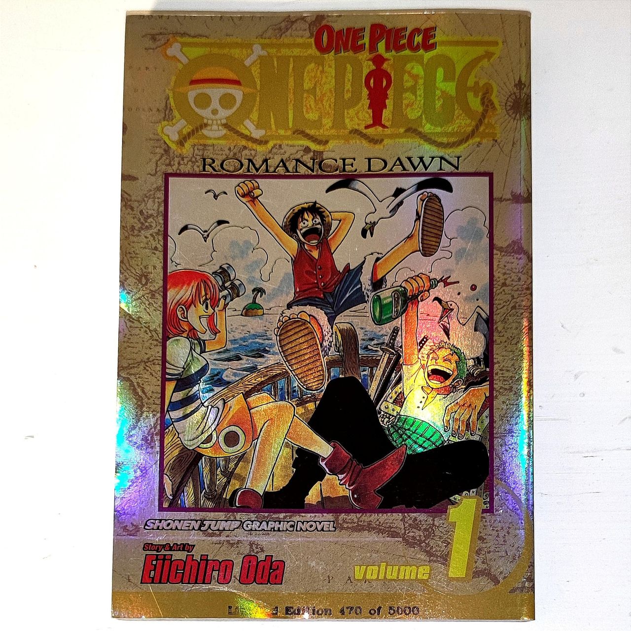 One Piece Vol 1 Romance Dawn Limited Edition Metallic Gold Manga  (RARE)3636/5000