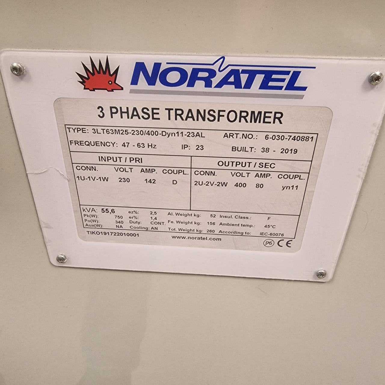 Trafo Noratel 55,6kVA 230/400V | FINN torget