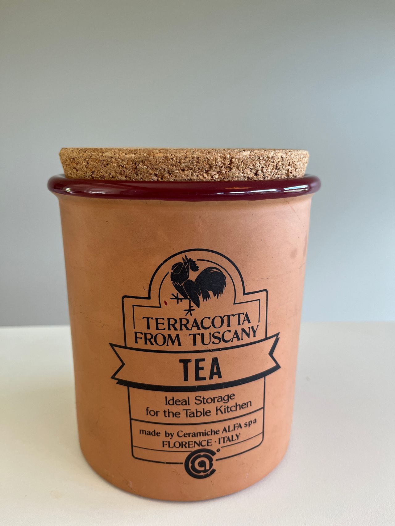 Terracotta from Tuscany Large Kitchen Bread Canister Ceramiche Alfa Spa  Florence