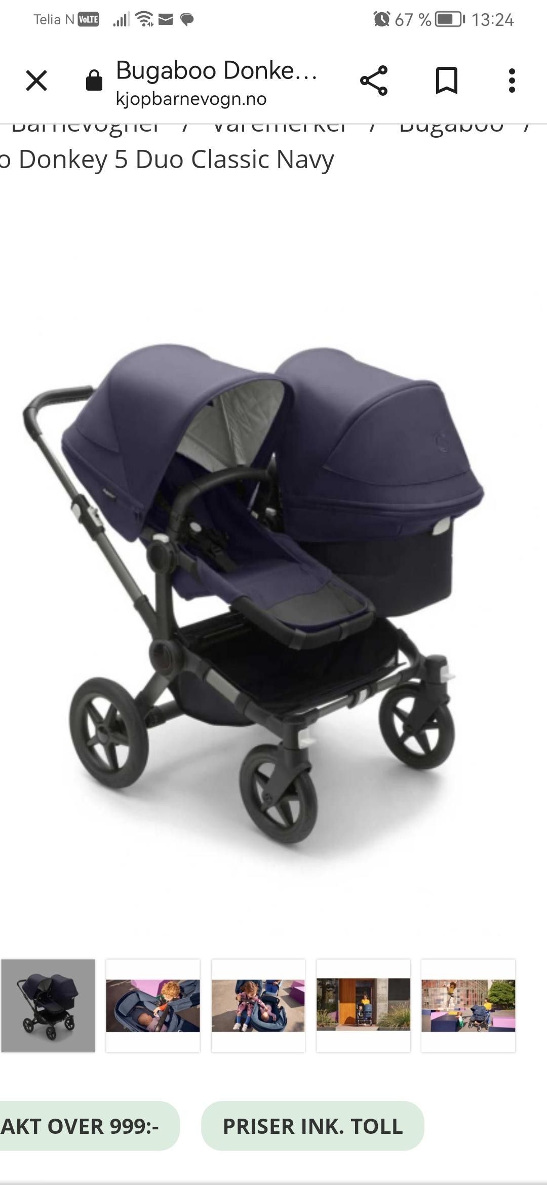 Bugaboo donkey duo outlet pris